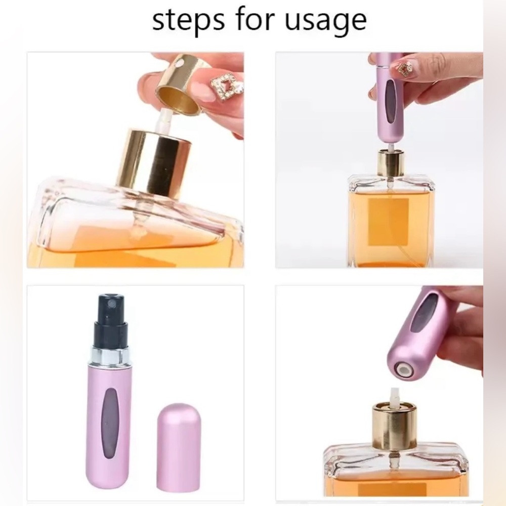 Set of 3 Refillable, perfume, travel size tube